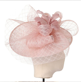 Ethereal Aviary Large Stunning Fascinator in Dusty Pink - Image 2