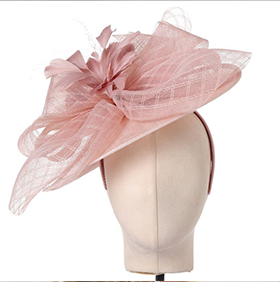 Ethereal Aviary Large Stunning Fascinator in Dusty Pink - Image 3