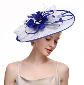 Ribbons and Feather Flower Fascinator in Ivory/Fuchsia - Image 9