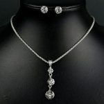 Trilogy Drop Necklace & Stud Earring Set